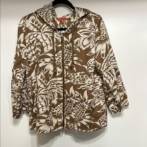TOMMY BAHAMA Relax Lightweight Cotton Blend Floral Hoodie Jacket Jacket Sz XL